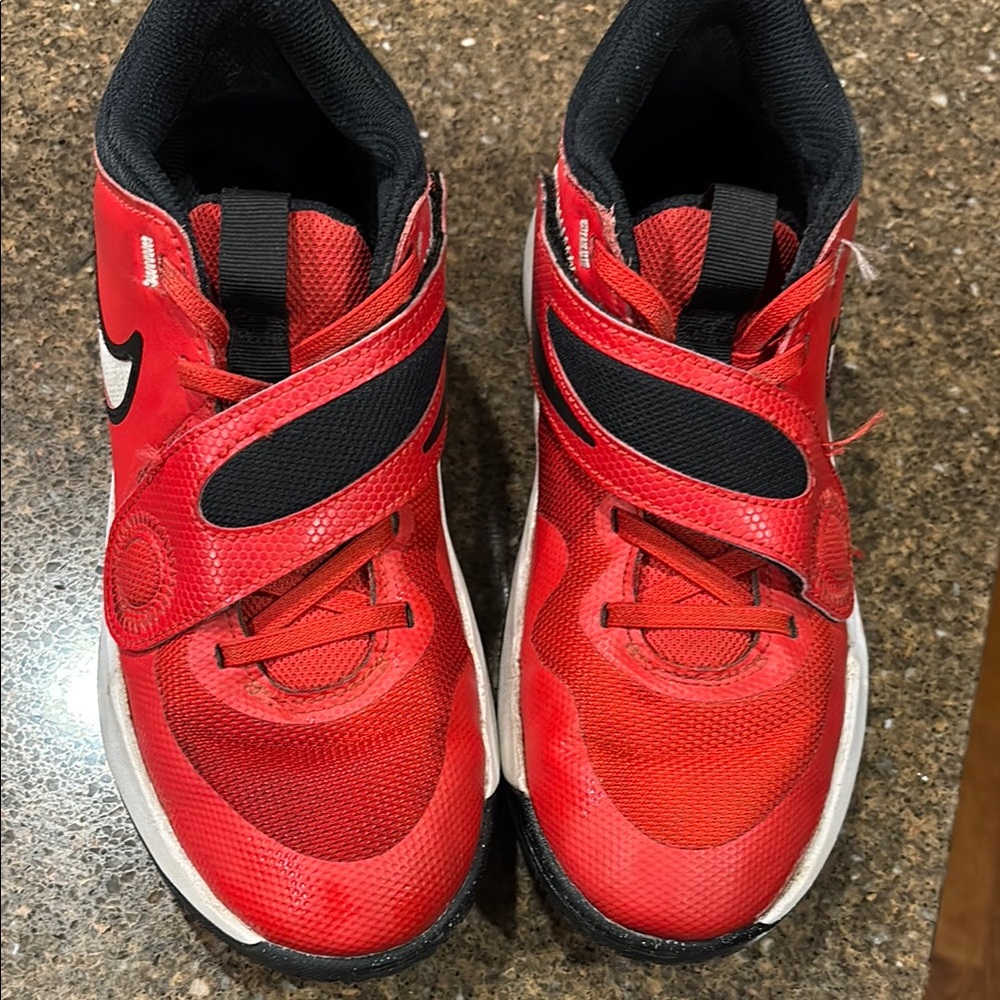 Nike Red and Black Sneakers with Dual Closure and Padded Tongue